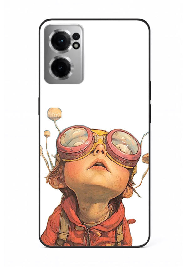 Steampunk Goggles Kid retro character OnePlus Nord CE2 5G glass back cover