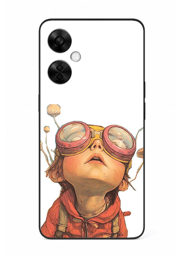 Steampunk Goggles Kid retro character OnePlus Nord CE3 Lite glass back cover