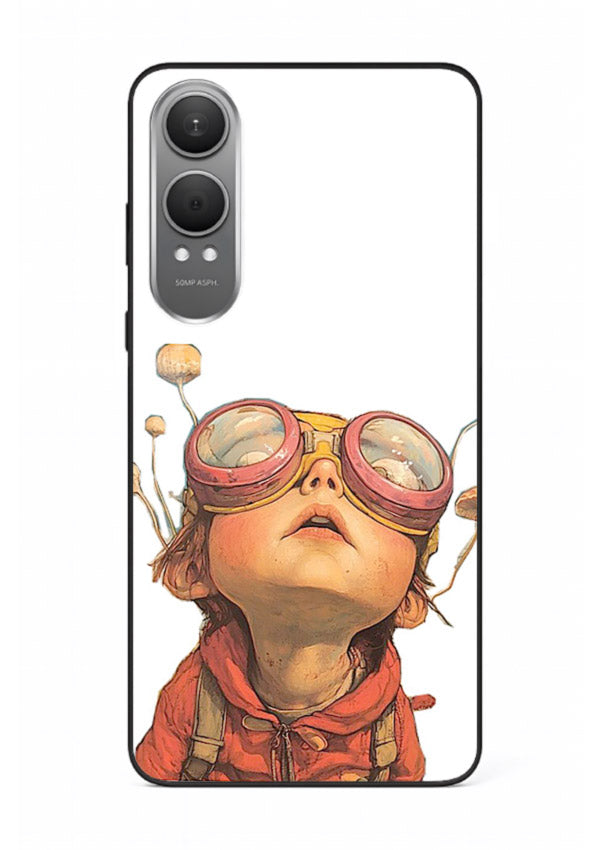 Steampunk Goggles Kid retro character OnePlus Nord CE4 Lite glass back cover