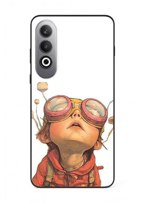 Steampunk Goggles Kid retro character OnePlus Nord CE4 glass back cover