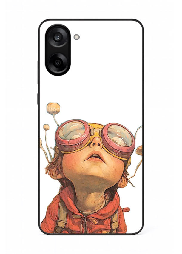Steampunk Goggles Kid retro character OnePlus Nord CE5 glass back cover