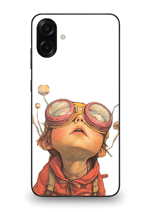 Steampunk Goggles Kid retro character Samsung A06 5G glass back cover