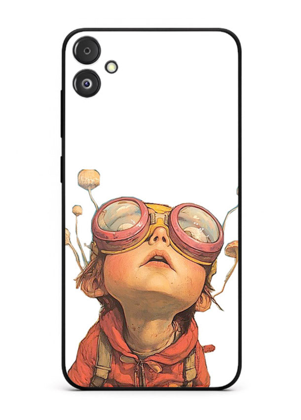 Steampunk Goggles Kid retro character Samsung F04 5G glass back cover