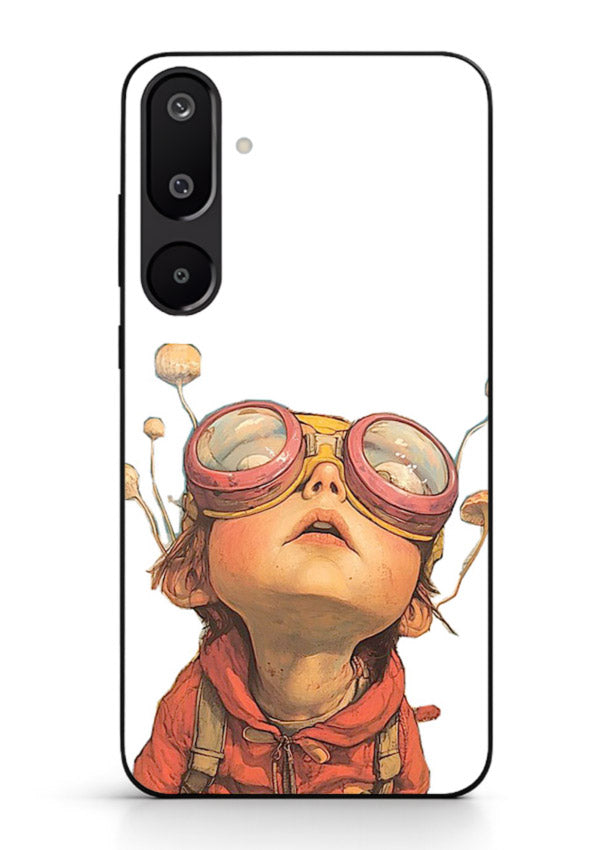 Steampunk Goggles Kid retro character Samsung F16 5G glass back cover