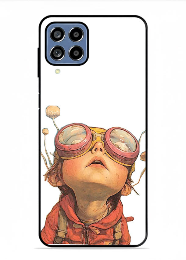 Steampunk Goggles Kid retro character Samsung F22 4G glass back cover