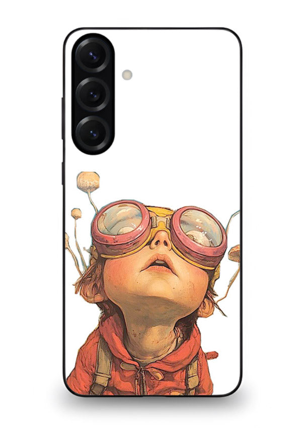 Steampunk Goggles Kid retro character Samsung A54 5G glass back cover