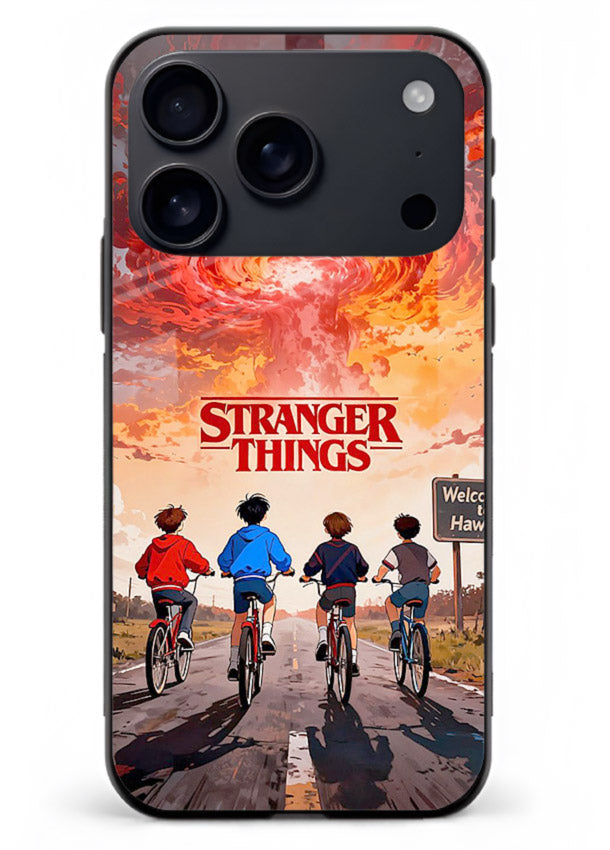Supernatural storm artwork printed on glossy tempered glass iPhone 17 Pro Max back cover