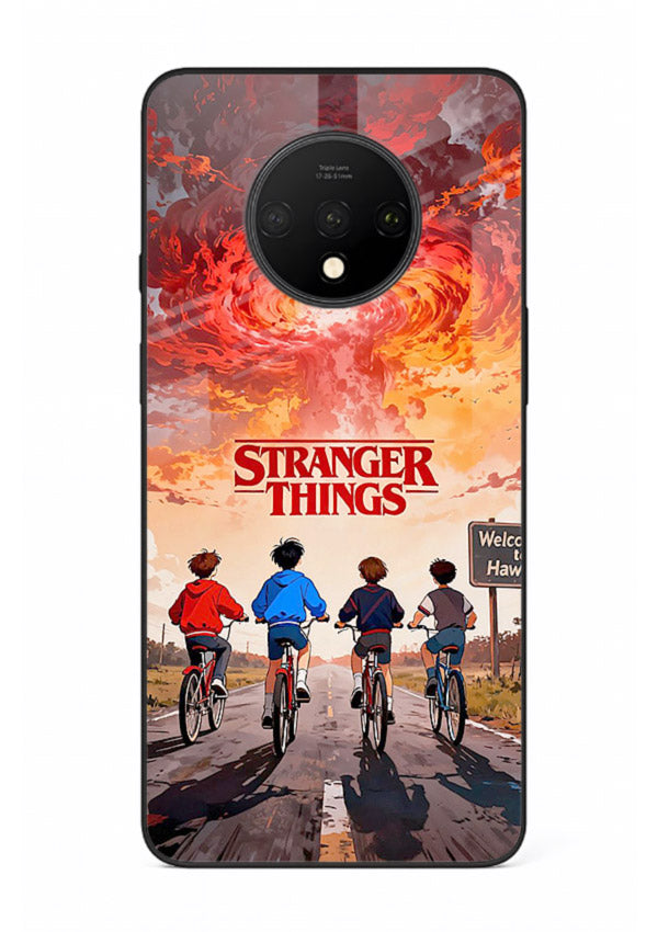 Supernatural storm artwork printed on glossy tempered glass OnePlus 7T back cover