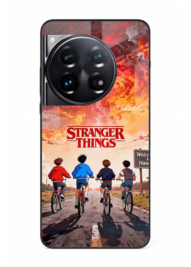 Supernatural storm artwork printed on glossy tempered glass OnePlus 12 back cover