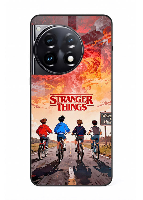 Supernatural storm artwork printed on glossy tempered glass OnePlus 12R back cover