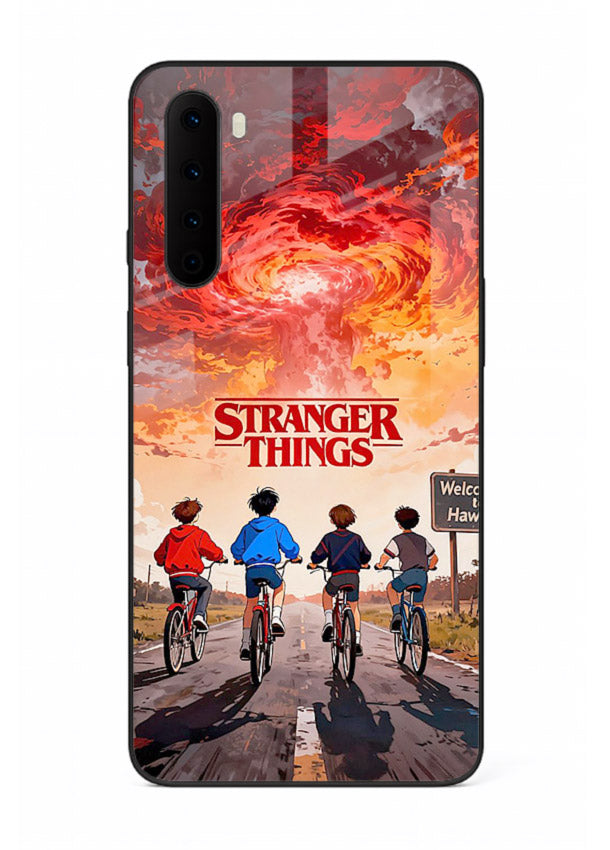 Supernatural storm artwork printed on glossy tempered glass OnePlus Nord back cover