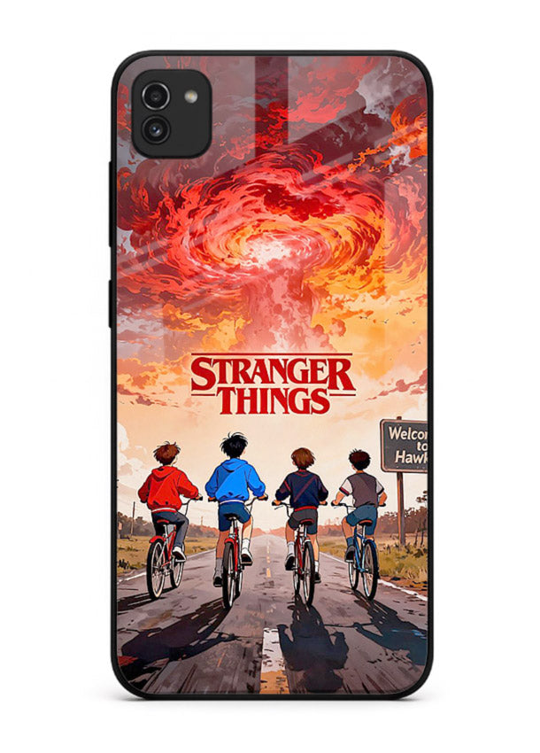 Supernatural storm artwork printed on glossy tempered glass Samsung A03 back cover