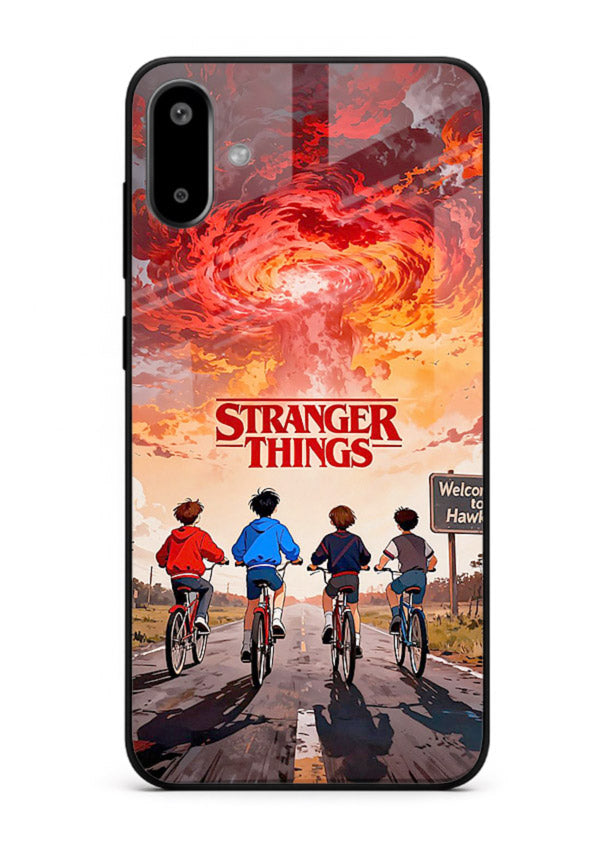 Supernatural storm artwork printed on glossy tempered glass Samsung F06 5G back cover