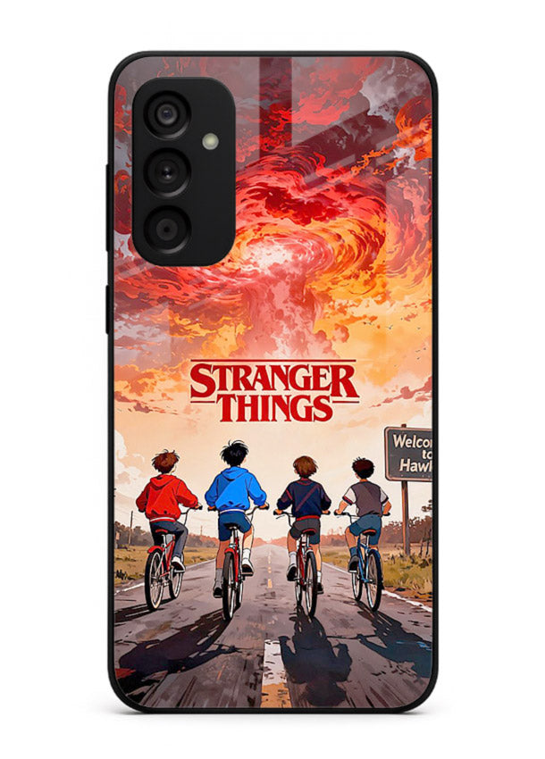 Supernatural storm artwork printed on glossy tempered glass Samsung M15 5G back cover