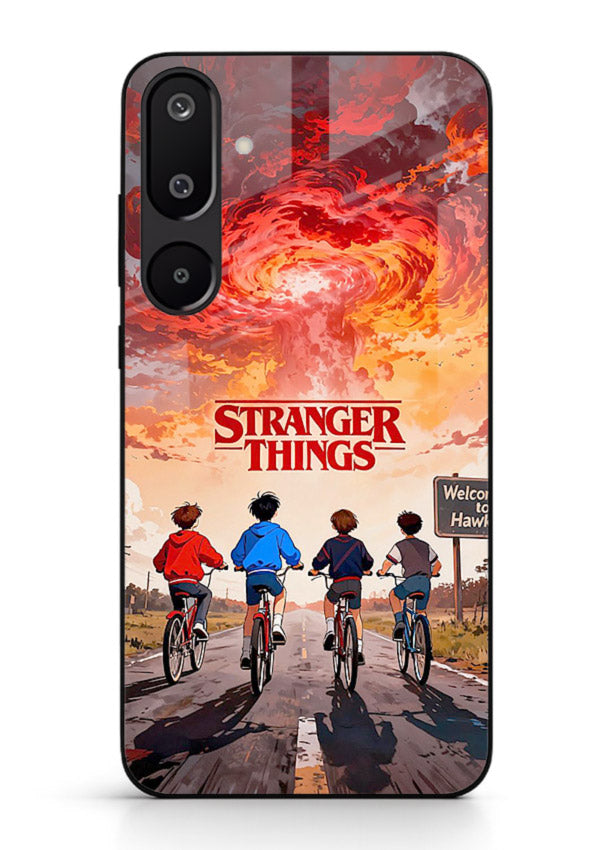Supernatural storm artwork printed on glossy tempered glass Samsung M16 5G back cover