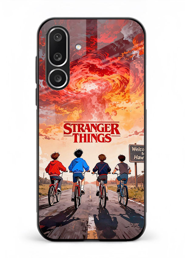 Supernatural storm artwork printed on glossy tempered glass Samsung F56 5G back cover