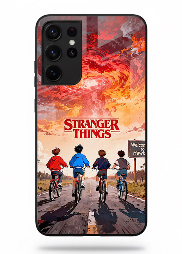 Supernatural storm artwork printed on glossy tempered glass Samsung S21 Ultra back cover