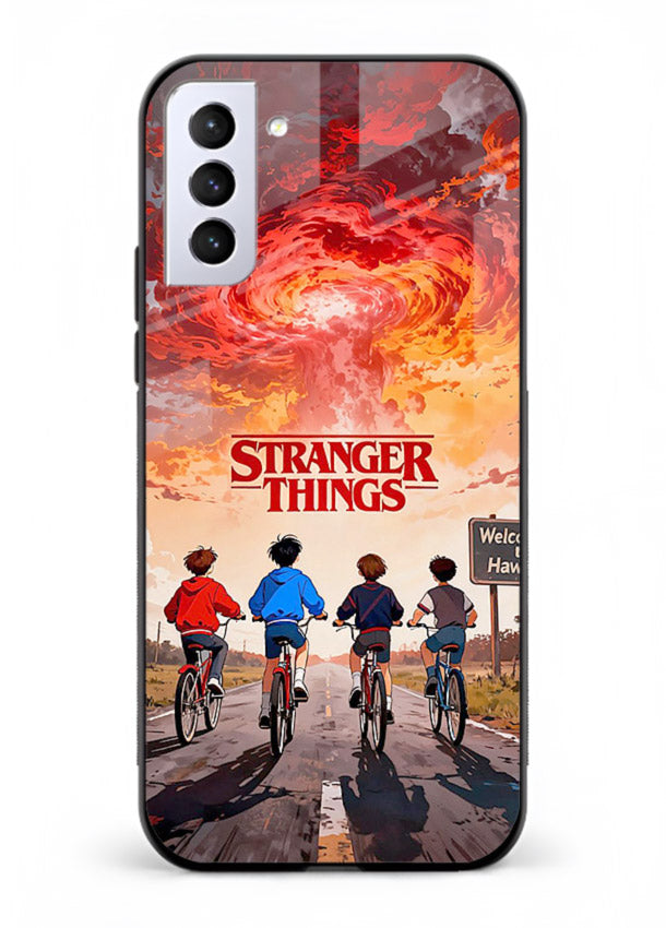 Supernatural storm artwork printed on glossy tempered glass Samsung S21 FE back cover