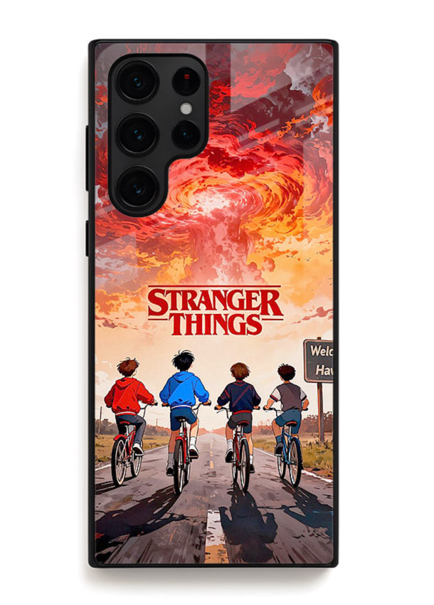 Supernatural storm artwork printed on glossy tempered glass Samsung S24 Ultra back cover