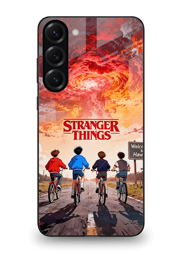 Supernatural storm artwork printed on glossy tempered glass Samsung S23 Plus back cover