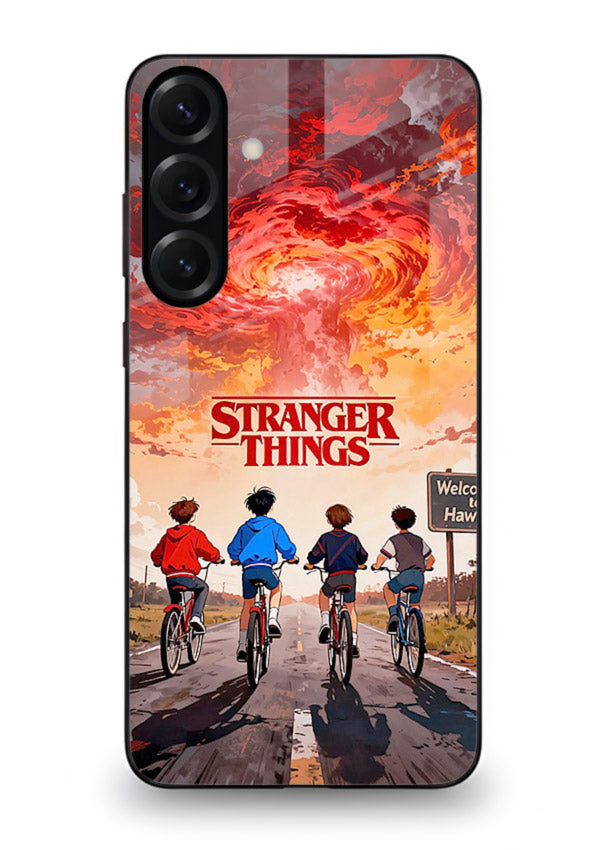 Supernatural storm artwork printed on glossy tempered glass Samsung A16 5G back cover