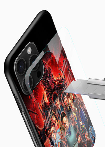 Adventure battle collage artwork printed on glossy tempered glass mobile back cover - 4