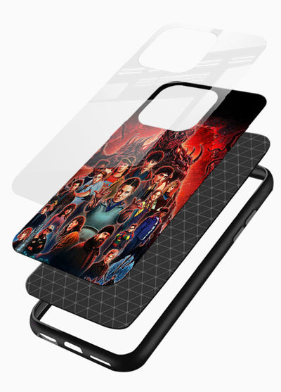 Adventure battle collage artwork printed on glossy tempered glass mobile back cover - 3
