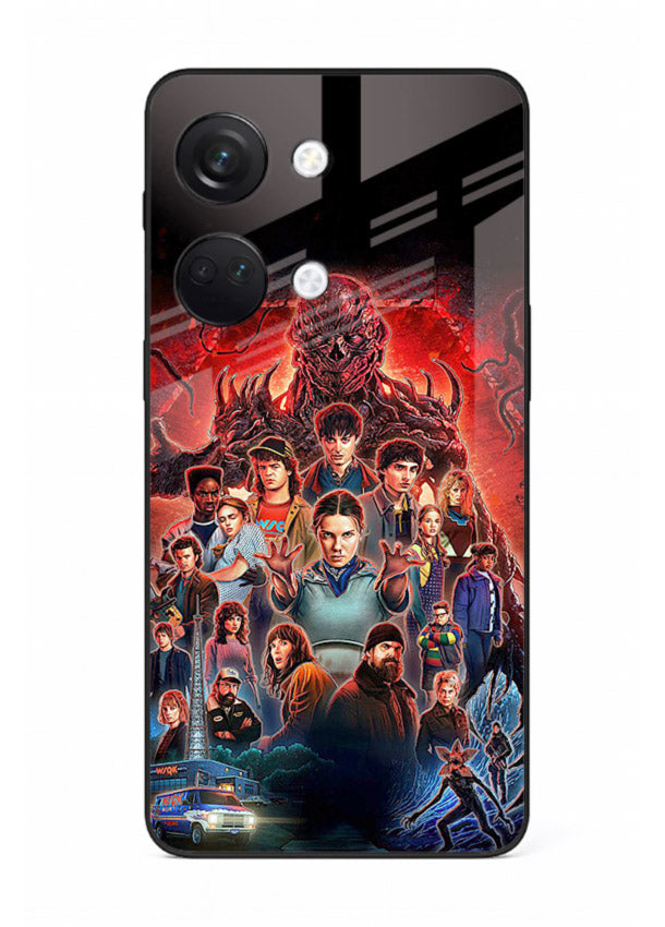 Adventure battle collage artwork printed on glossy tempered glass OnePlus Nord 3 back cover
