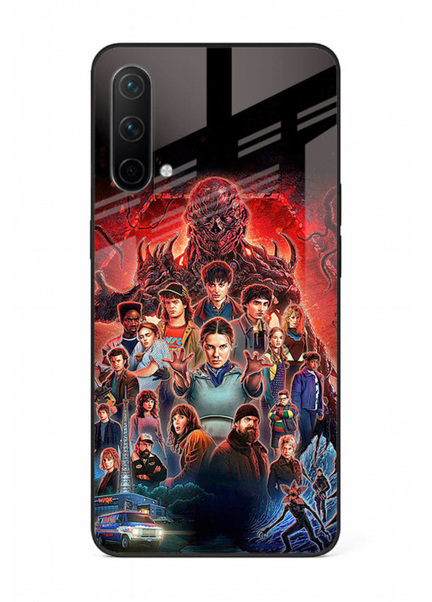 Adventure battle collage artwork printed on glossy tempered glass OnePlus Nord CE 5G back cover