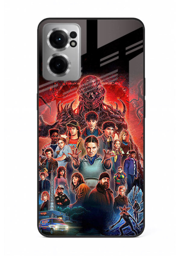 Adventure battle collage artwork printed on glossy tempered glass OnePlus Nord CE2 5G back cover