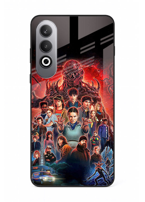 Adventure battle collage artwork printed on glossy tempered glass OnePlus Nord CE4 back cover
