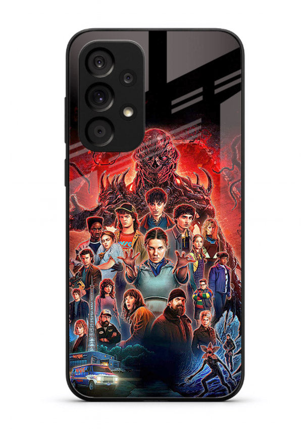 Adventure battle collage artwork printed on glossy tempered glass Samsung A73 5G back cover