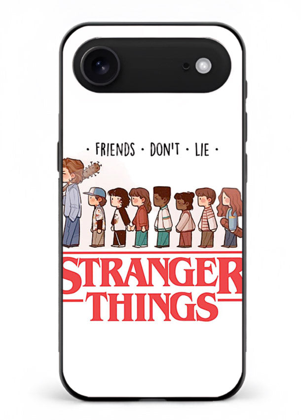 Retro squad artwork printed on premium tempered glass iPhone 18 Air back cover