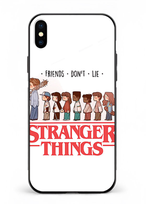 Retro squad artwork printed on premium tempered glass iPhone XS Max back cover