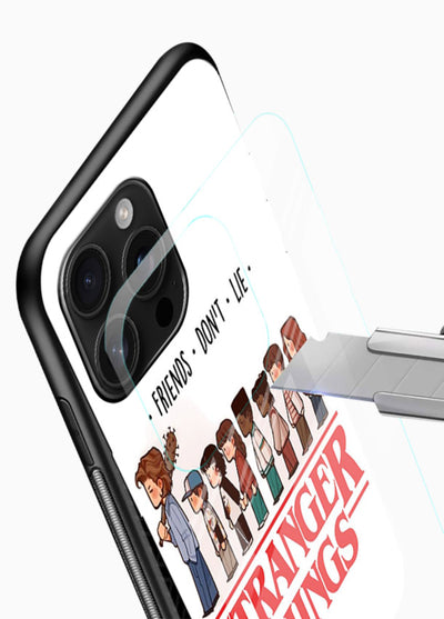 Retro squad artwork printed on premium tempered glass mobile back cover - 4