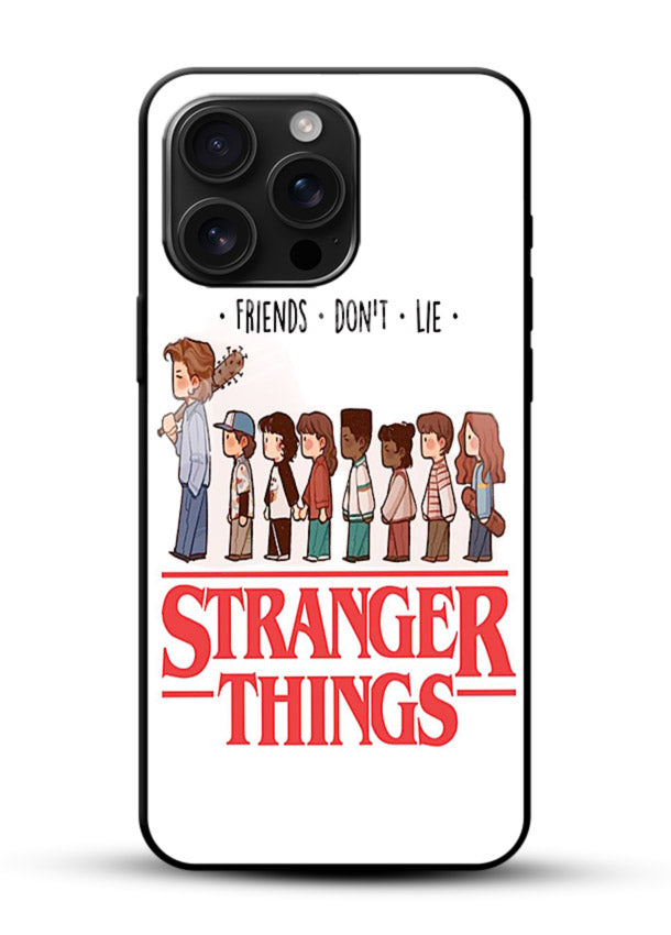 Retro squad artwork printed on premium tempered glass mobile back cover - 1