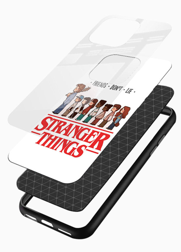 Retro squad artwork printed on premium tempered glass mobile back cover - 3