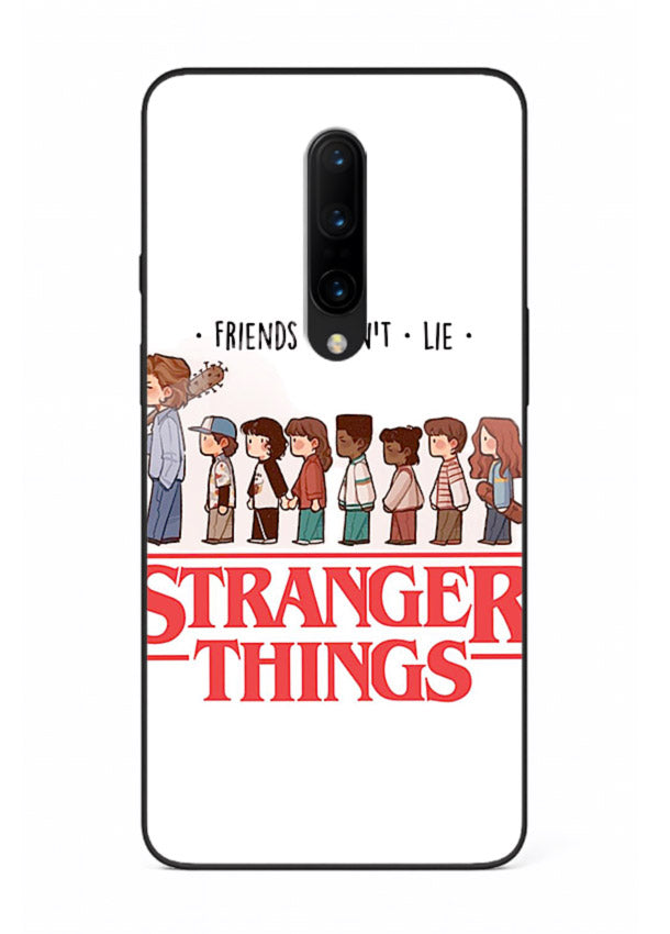 Retro squad artwork printed on premium tempered glass OnePlus 7T Pro back cover