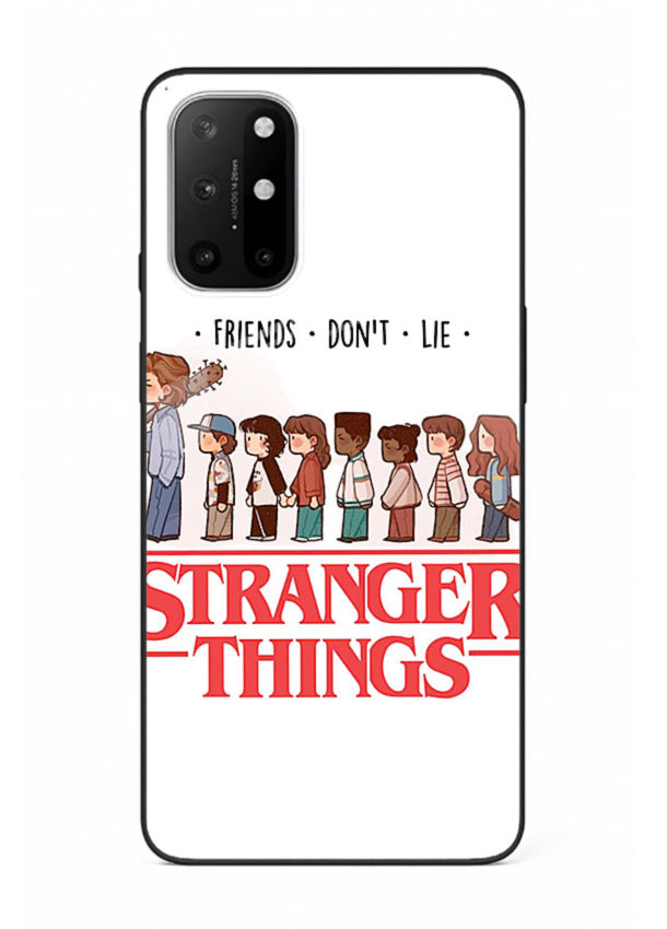 Retro squad artwork printed on premium tempered glass OnePlus 8T back cover