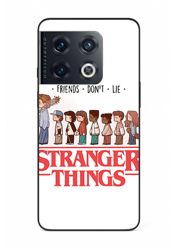 Retro squad artwork printed on premium tempered glass OnePlus 10 Pro back cover
