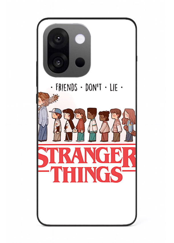 Retro squad artwork printed on premium tempered glass OnePlus 13s back cover