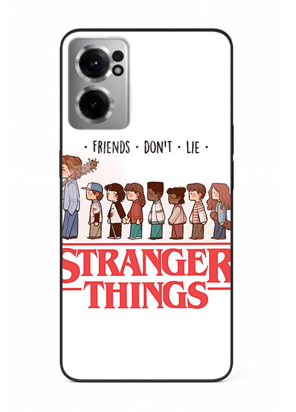 Retro squad artwork printed on premium tempered glass OnePlus Nord CE2 5G back cover