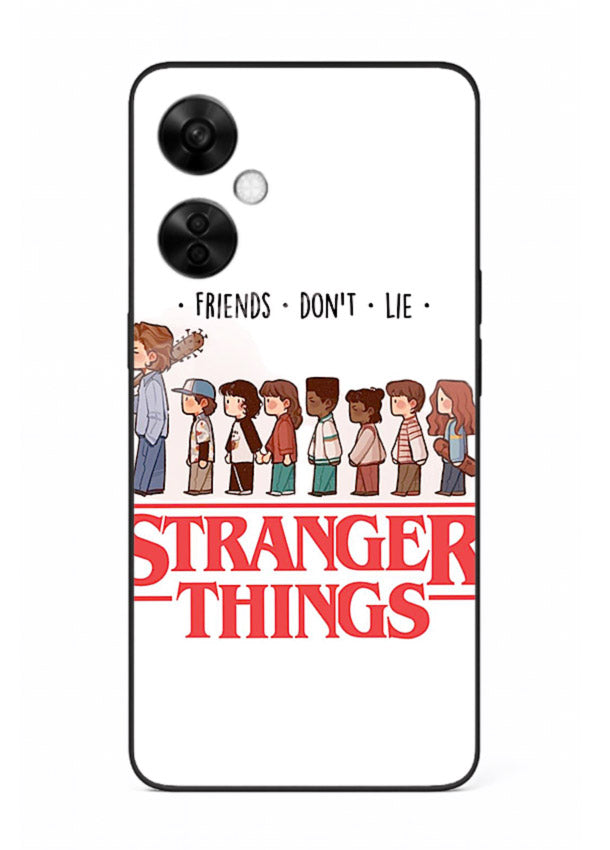 Retro squad artwork printed on premium tempered glass OnePlus Nord CE3 Lite back cover
