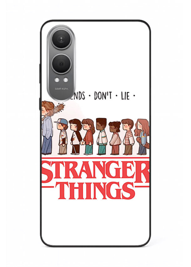 Retro squad artwork printed on premium tempered glass OnePlus Nord CE4 Lite back cover