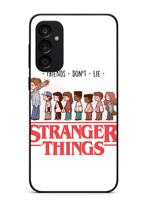 Retro squad artwork printed on premium tempered glass Samsung M14 5G back cover