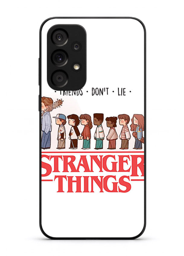 Retro squad artwork printed on premium tempered glass Samsung A33 5G back cover