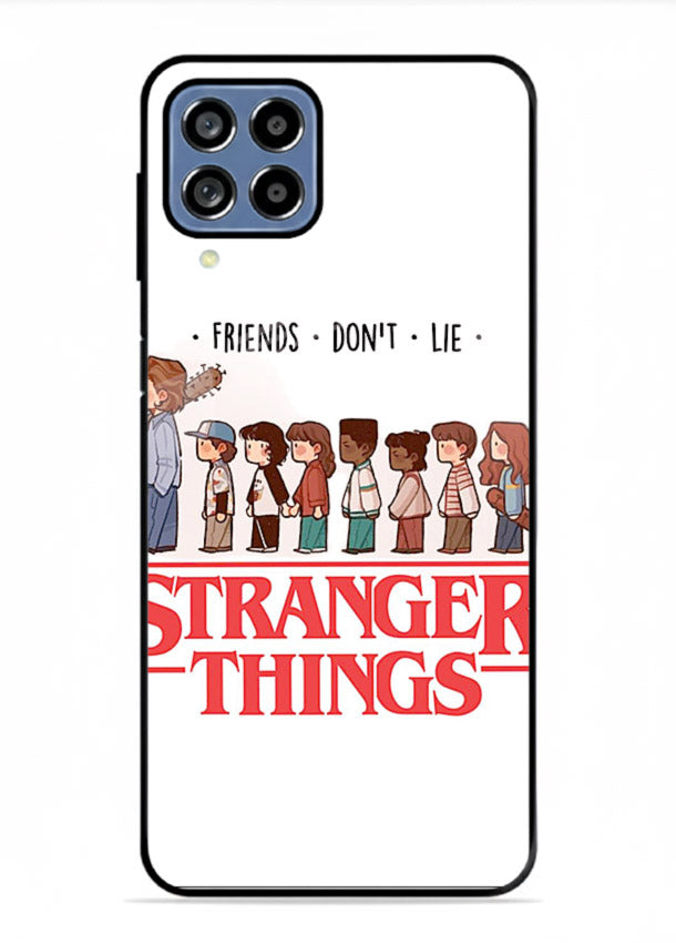 Retro squad artwork printed on premium tempered glass Samsung A22 4G back cover