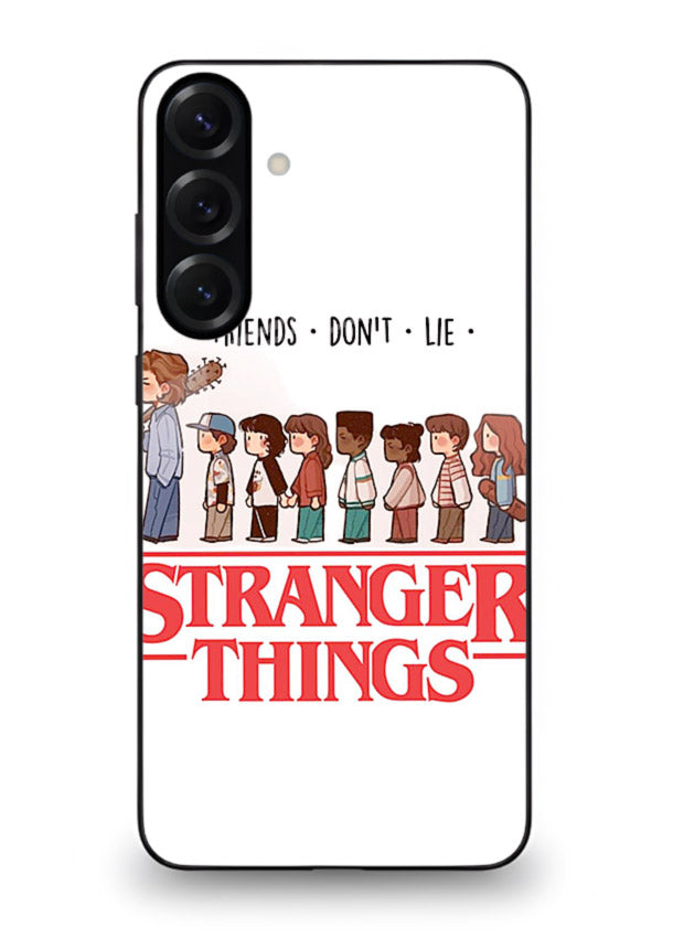 Retro squad artwork printed on premium tempered glass Samsung A16 5G back cover