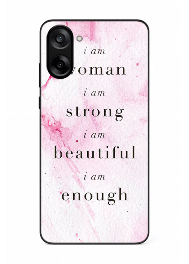 Pink marble affirmation artwork printed on OnePlus Nord CE5 glass back cover with soft tones.