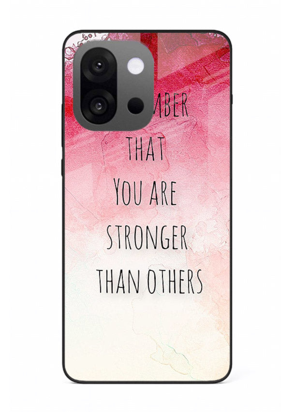 Watercolor determination quote printed on OnePlus 13s glass back cover with gentle tones.